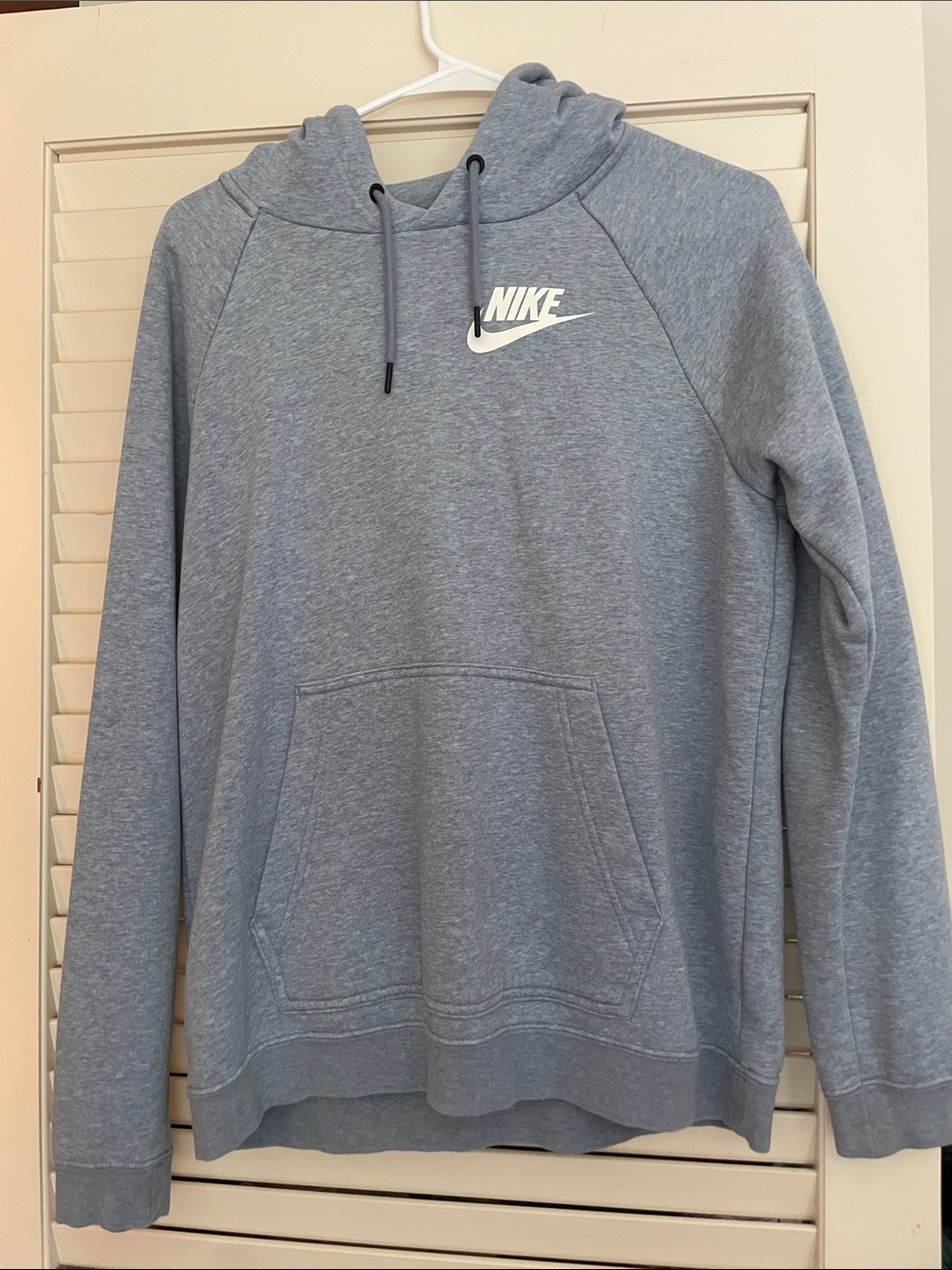 Nike Light Gray Crewneck Hoodie with White Swoosh